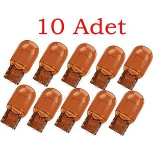 5W T10 12V Dipsiz Ampül Turuncu