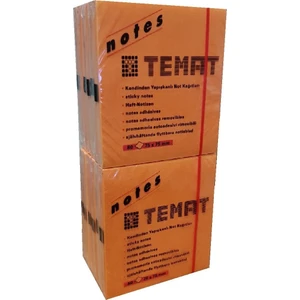 Kendinden Yapışkanlı Not Kağıdı 80 Sayfa 75 x 75 mm 12'li Turuncu