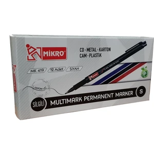 MK-419 S Permanent Marker Silgili CD Kalemi 12'li Siyah