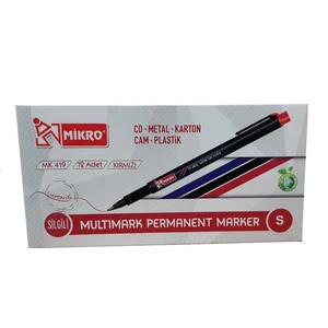 MK-419 S Permanent Marker Silgili CD Kalemi 12'li Kırmızı