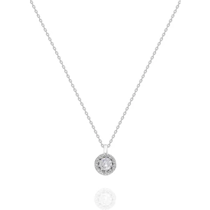 Ninova Silver Tek Taş Model Zirkon Taşlı Gümüş İtalyan Kolye