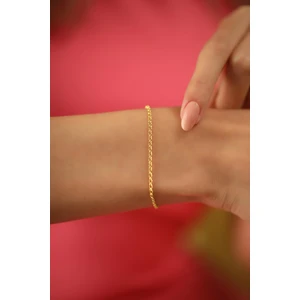 Ninova Silver Halat Model Altın Kaplama Gümüş İtalyan Bileklik