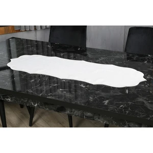 Caka Home  Runner Oymalı Nakışlı Keten Efektli Krem