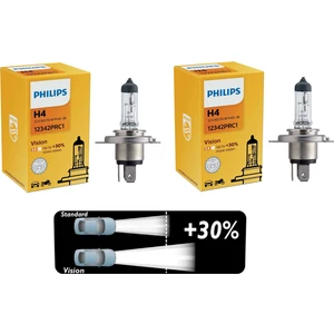 H4 12V 60-55W Standart +%30 Fazla Işık Phılıps Ampul ( Iki Adet ) 12342 Ean- 8711500490988