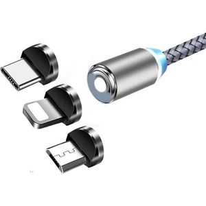 Magnetic-Mıknatıslı USB Şarj Kablosu 3 Başlık Universal 2 mt AL-32970