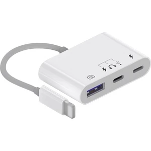 Lightning-OTG Hub -USB Type C To Kulaklık ve USB Kamera Okuyucu OTG AL-33386