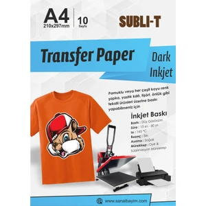 A4 Koyu Zemin Pamuklu Tişört Transfer Kağıdı