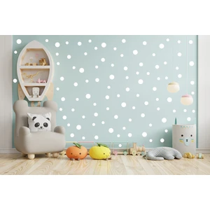 Elka Bayrak 3-4-5 cm Mat Beyaz Yuvarlak Puantiye Duvar Sticker 96 Adet