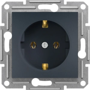 Schneider Electric Schneider Asfora Plus- Topraklı Priz, Çerçevesiz, Antrasit EPH2900171