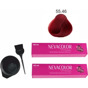 Color Tüp Boya 55.46 Büyüleyici Kızıl 50 ml x 2'li + Boyama Seti