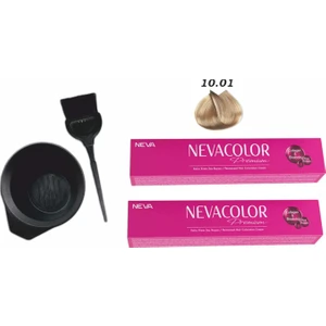 Color Tüp Boya 10.01 Extra Doğal Küllü Platin 50 ml x 2'li+Boyama Seti
