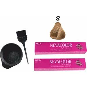 Color Tüp Boya 8 Açık Kumral 50 ml x 2'li + Boyama Seti