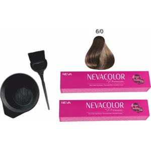 Color Tüp Boya 6.0 Yoğun Koyu Kumral 50 ml x 2'li + Boyama Seti
