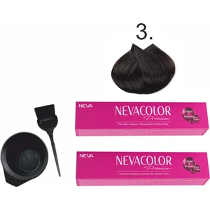 Color Tüp Boya 3.koyu Kahve 50 ml x 2'li + Boyama Seti