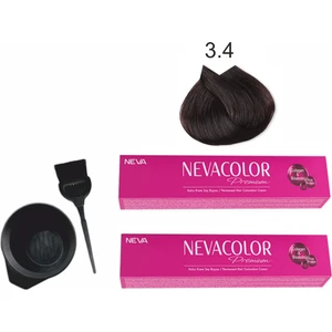 Color Tüp Boya 3.4 Koyu Kestane 50 ml x 2'li + Boyama Seti