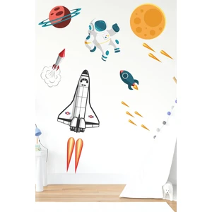 Sevimli Astronot, Uzay Mekiği, Gezegen Sticker Seti Çocuk Bebek Odası