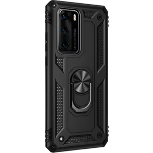 Caseart Huawei P40 Kapak Military Yüzüklü Stantlı Panzer Tank Kılıf Siyah