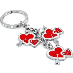 Kırmızı Kalp Ok Aşk I Love You Metal Anahtarlık KC869