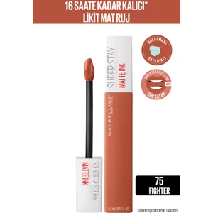 Maybelline New York Super Stay Matte Ink Likit Mat Ruj - 75 Fighter - Kahverengi