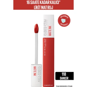 Maybelline New York Super Stay Matte Ink Likit Mat Ruj - 118 Dancer - Kiremit Kırmızı