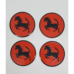 Jant Göbeği Arma Ferrari Alüminyum Yapıştırma 60MM 4lü Kırmızı