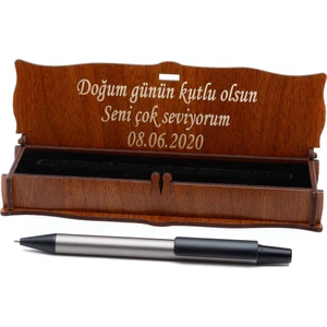 İsme Özel Ahşap Kutulu Tükenmez Kalem