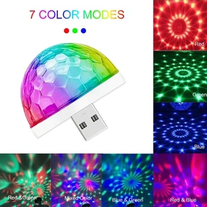 Unıversal Disko Topu Sese Duyarlı Rgb USB Girişli Disco Topu Iç Aydınlatma