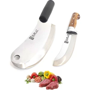 Kasap Et Yüzme Bıçak 2'li Set Soğan Satırı Kıyma Bıçak