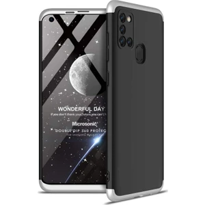 Samsung Galaxy M51 Kılıf Double Dip 360 Protective Siyah Gri
