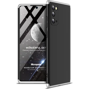 Samsung Galaxy Note 20 Kılıf Double Dip 360 Protective Siyah Gri