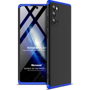 Samsung Galaxy Note 20 Kılıf Double Dip 360 Protective Siyah Mavi