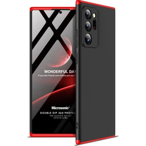 Samsung Galaxy Note 20 Ultra Kılıf Double Dip 360 Protective Siyah Kırmızı