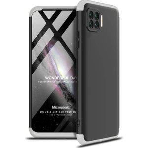 Oppo Reno 4 Lite Kılıf Double Dip 360 Protective Siyah Gri