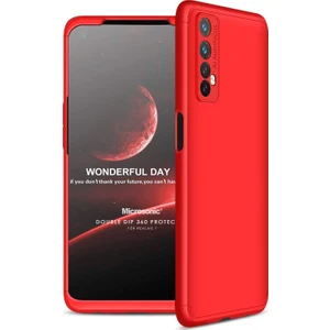Realme 7 Kılıf Double Dip 360 Protective Kırmızı