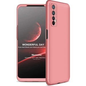 Realme 7 Kılıf Double Dip 360 Protective Rose Gold