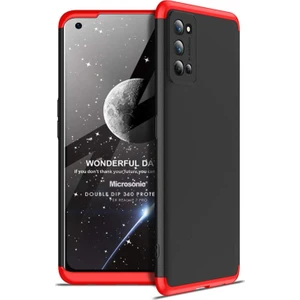 Realme 7 Pro Kılıf Double Dip 360 Protective Siyah Kırmızı