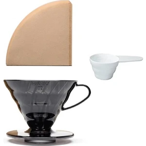 V60 02 Siyah Plastik Dripper ve Kağıt Seti
