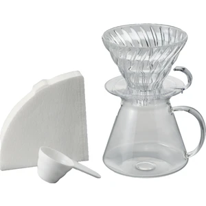 Simply V60 02 Kahve Demleme Kiti Cam Şeffaf Tasarım 100% Isıya Dayanıklı Beyaz