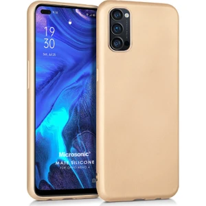 Matte Silicone Oppo Reno 4 Kılıf Gold