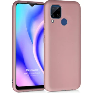 Matte Silicone Realme C15 Kılıf Rose Gold