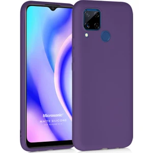Matte Silicone Realme C15 Kılıf Mor