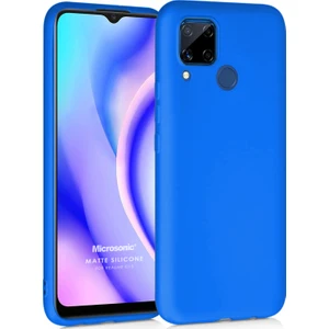 Matte Silicone Realme C15 Kılıf Mavi