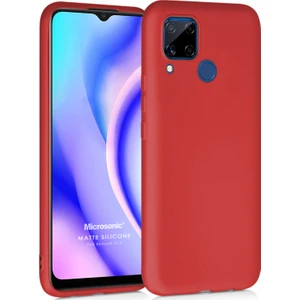 Matte Silicone Realme C15 Kılıf Kırmızı