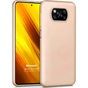Matte Silicone Xiaomi Poco X3 NFC Kılıf Gold