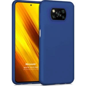 Matte Silicone Xiaomi Poco X3 NFC Kılıf Lacivert