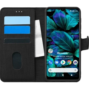 General Mobile GM 20 Kılıf Fabric Book Wallet Siyah