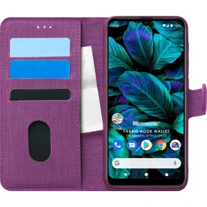 General Mobile GM 20 Kılıf Fabric Book Wallet Mor