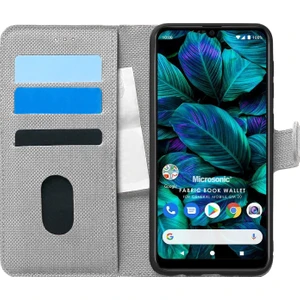 General Mobile GM 20 Kılıf Fabric Book Wallet Gri
