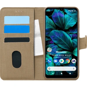 General Mobile GM 20 Kılıf Fabric Book Wallet Gold