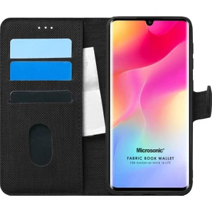 Xiaomi Mi Note 10 Lite Kılıf Fabric Book Wallet Siyah